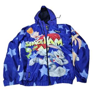 Space Jam Members Only Jacket Mens M Medium Full Zip Looney Tune Squad Hooded